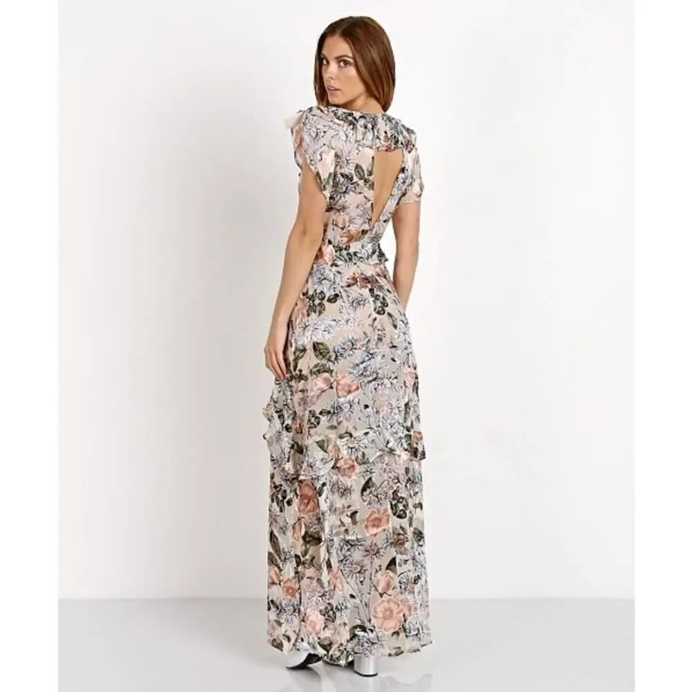 For Love & Lemons Luciana Maxi Dress Ivory Floral S